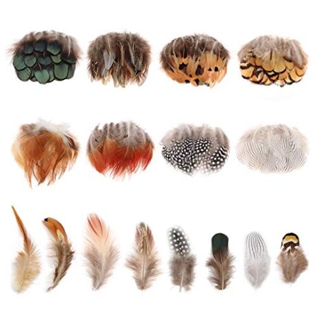 8 Styles Assorted Craft Feathers (160Pcs), Natural Chicken Feathers for DIY Earring Wings Dream Catcher Crafts Activities Project Wedding Party Home Decoration