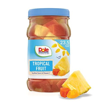 Dole Tropical Fruit in 100% Fruit Juice with Pineapple & Papaya, 23.5 Oz Resealable Jar