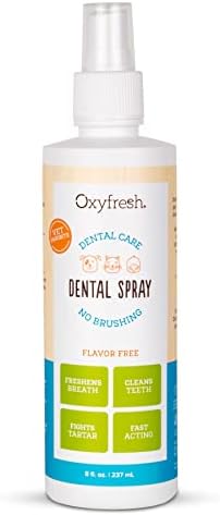 Oxyfresh Advanced Pet Dental Spray – Instant Pet Fresh Breath: Easiest No Brushing Pet Dental Solution for Dogs and Cats – Best Way to Fight Pet Plaque, Keep Teeth & Gums Healthy. 8oz.