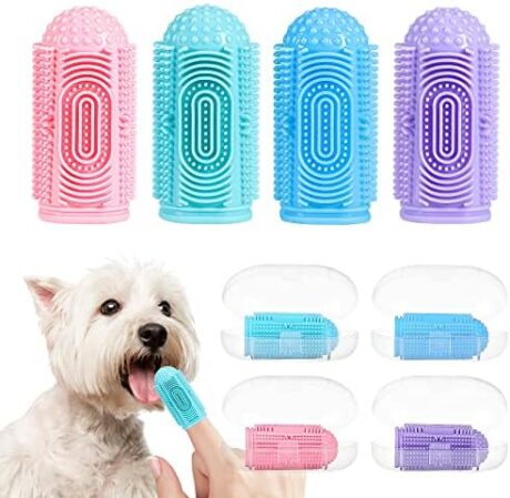 Dog Toothbrush Dog Tooth Brushing Kit 4Pack Dog Finger Toothbrush for Dog Teeth Cleaning&Dog Dental Care,Cat Toothbrush Dog Tooth Brush Puppy Toothbrush Pet Toothbrush