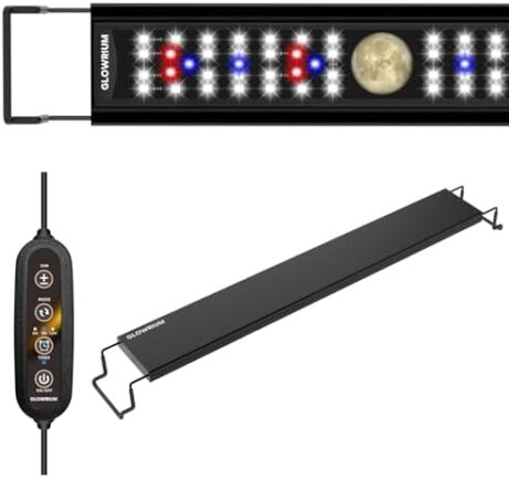 Aquarium Light, LED Full Spectrum Freshwater Aquarium Lights, Daylight/Moonlight Mode and infinitely dimmable, Fish Tank Light with Timer and Auto ON/Off (12-17 in)