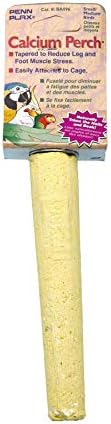 PENN-PLAX Bird-Life Calcium Bird Perch – Naturally Trims Nails & Beak – Great for Parakeets, Lovebirds, Cockatiels, and Other Small Birds – Yellow – 6” Long