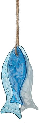 Sea Glass Hanging Fish Ornaments - Set of 3 for Christmas
