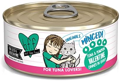 Weruva Best Feline Friend (B.F.F.) Tuna & Pumpkin Valentine with Tuna & Pumpkin in Gravy Cat Food, 5.5oz Can (Pack of 24), Green