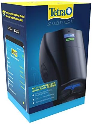 Tetra Connect Wi-Fi Controlled Aquarium Feeder, Automated Fish Feeding, Dispenses Food While You’re Away,Multicolor